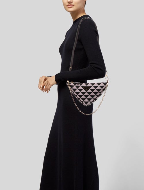 Prada Enameled Metal Triangle Triangle