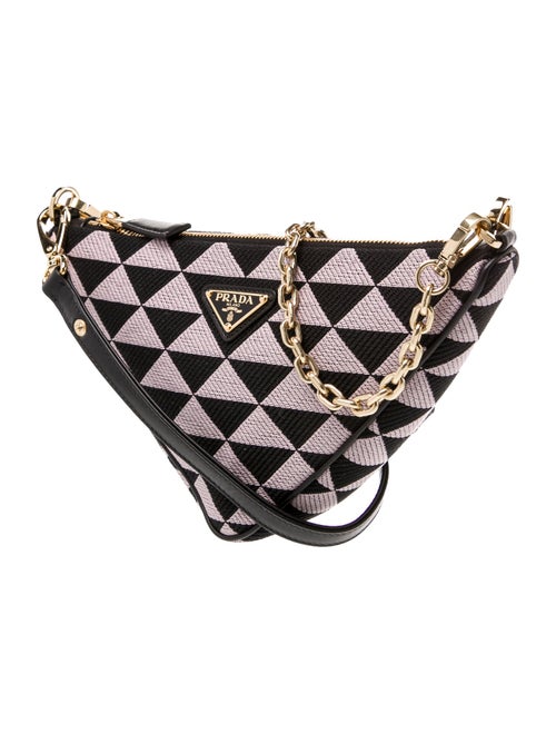 Prada Enameled Metal Triangle Triangle