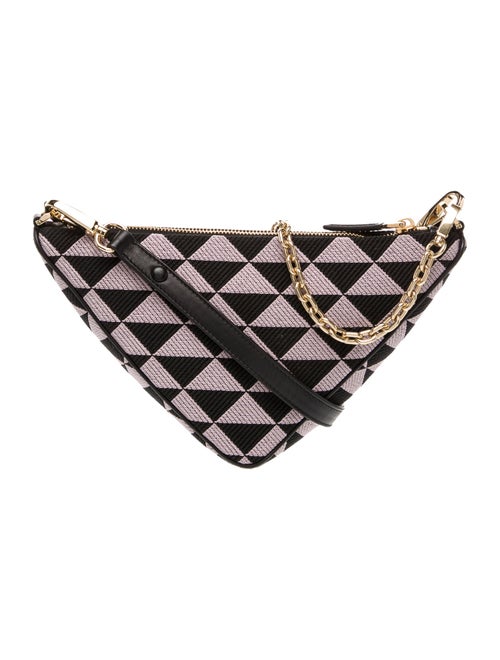Prada Enameled Metal Triangle Triangle