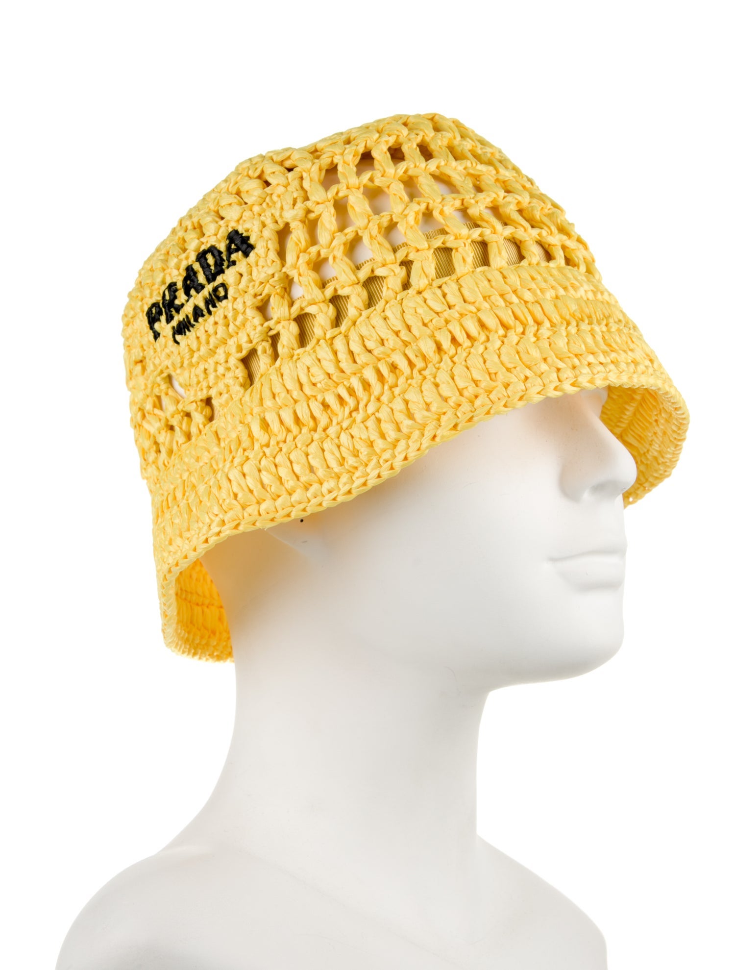 Prada Raffia Bucket Hat w/Tags