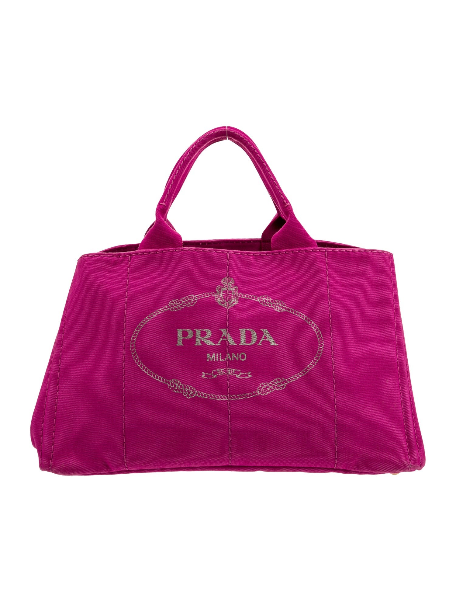 Prada Enameled Metal Triangle Tote