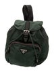 Prada Enameled Metal Triangle Backpack