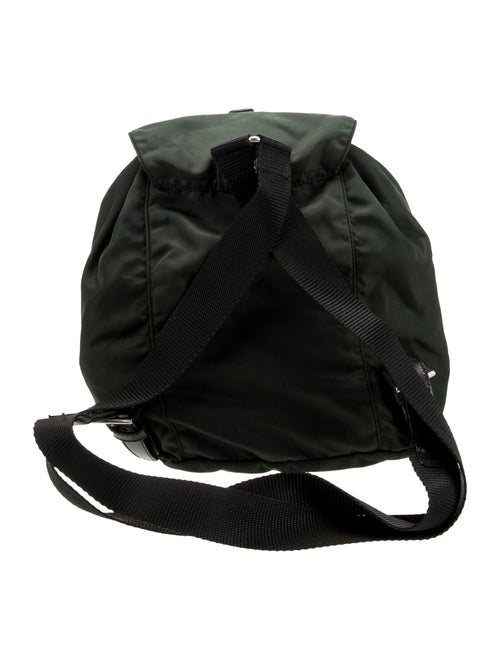 Prada Enameled Metal Triangle Backpack