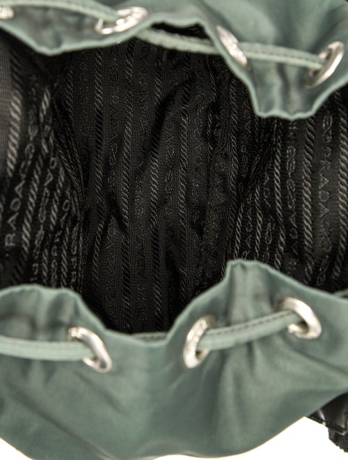 Prada Enameled Metal Triangle Backpack