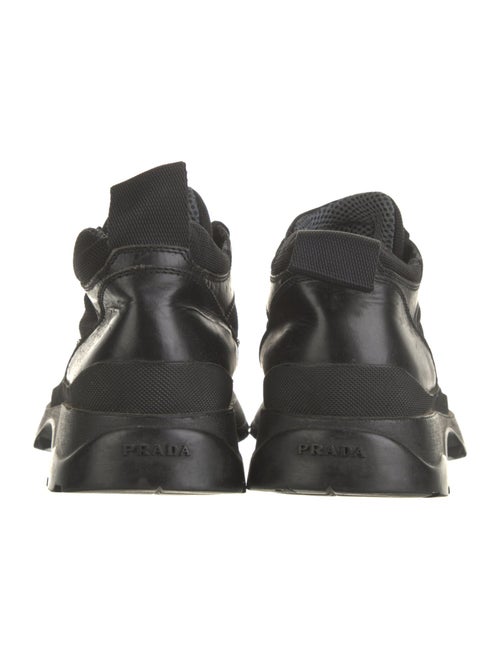 Prada Canvas Leather Trim Embellishment Sneakers