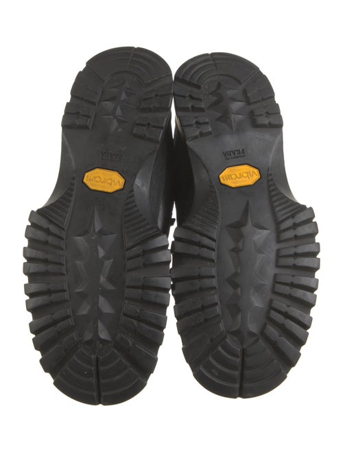 Prada Canvas Leather Trim Embellishment Sneakers