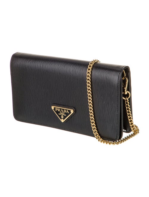 Prada Enameled Metal Triangle Clutch