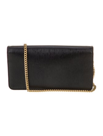 Prada Enameled Metal Triangle Clutch