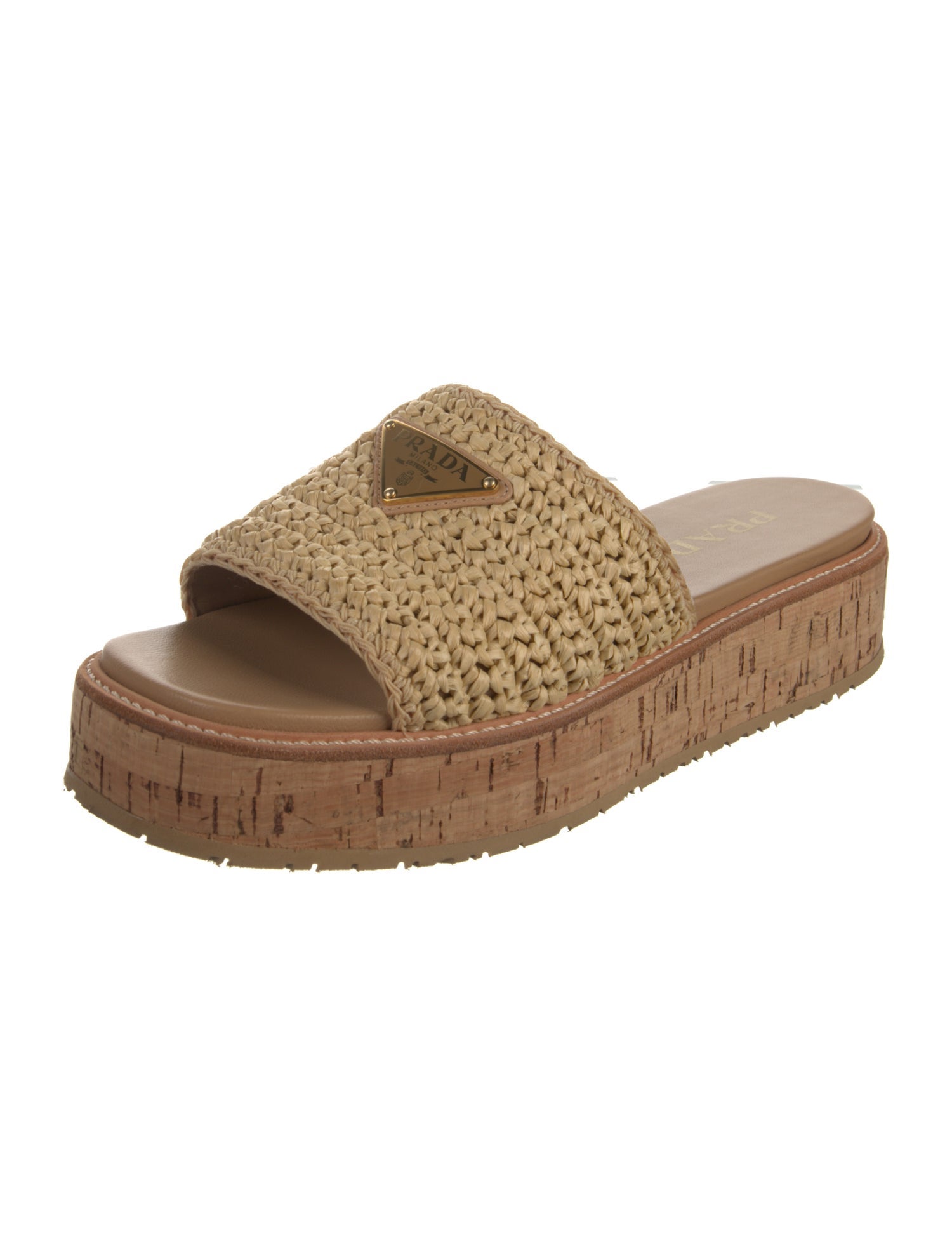 Prada Straw Slides