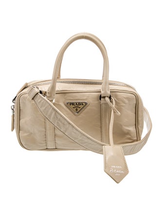 Prada Enameled Metal Triangle Bauletto