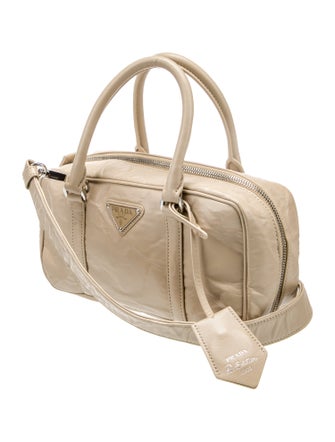 Prada Enameled Metal Triangle Bauletto