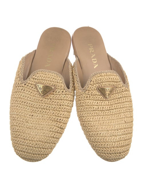 Prada Raffia Mules
