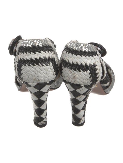 Prada Leather Colorblock Pattern Slingback Pumps