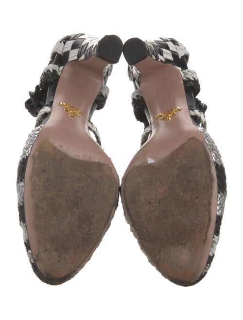 Prada Leather Colorblock Pattern Slingback Pumps