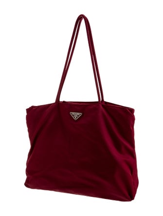 Prada Enameled Metal Triangle Tote