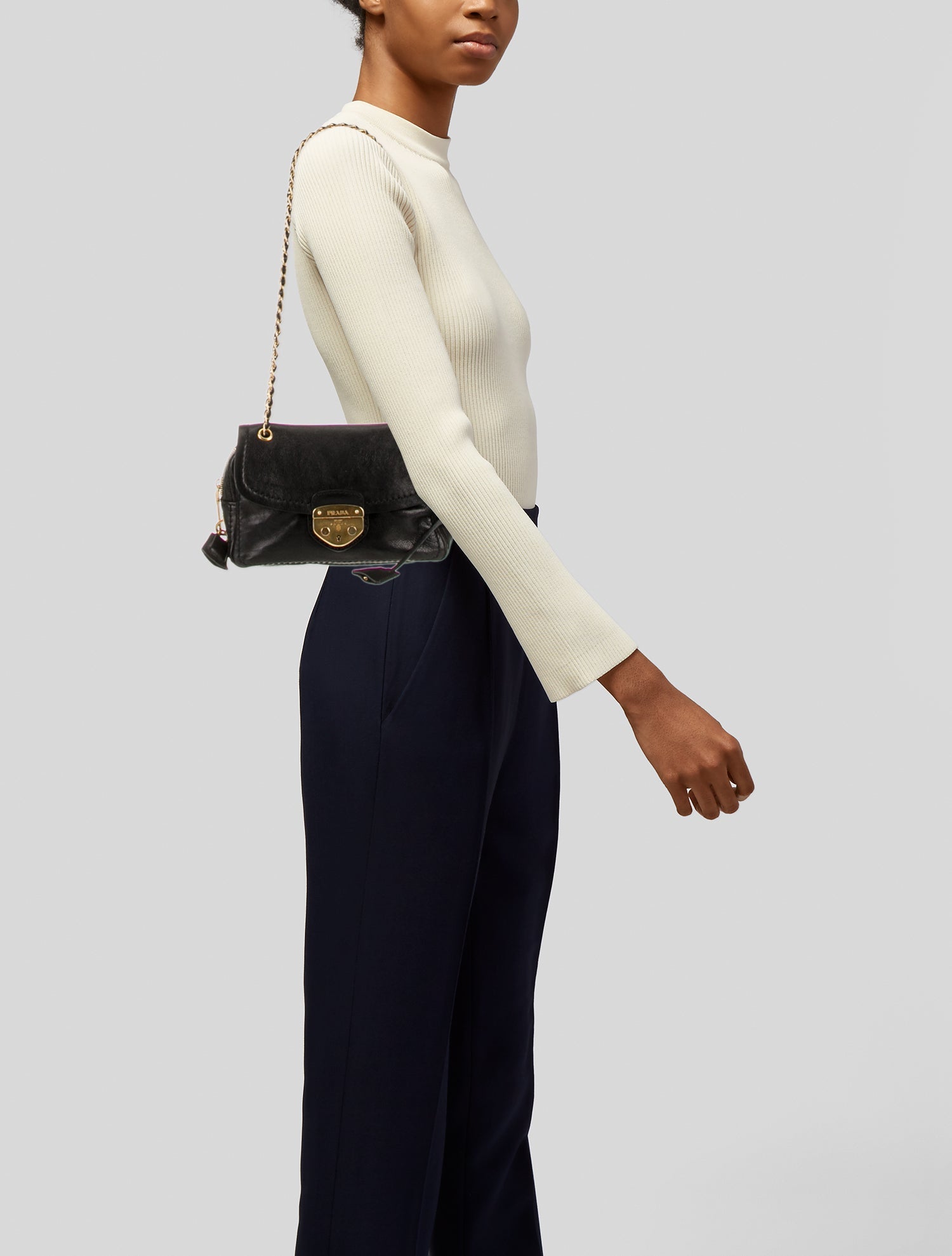 Prada Glace Calf Leather Shoulder Bag