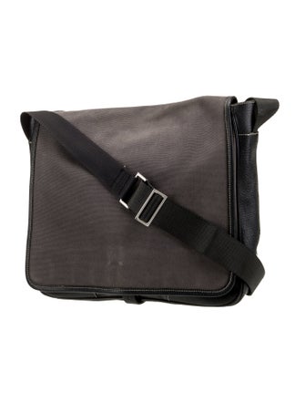 Prada Enameled Metal Triangle Messenger Bag