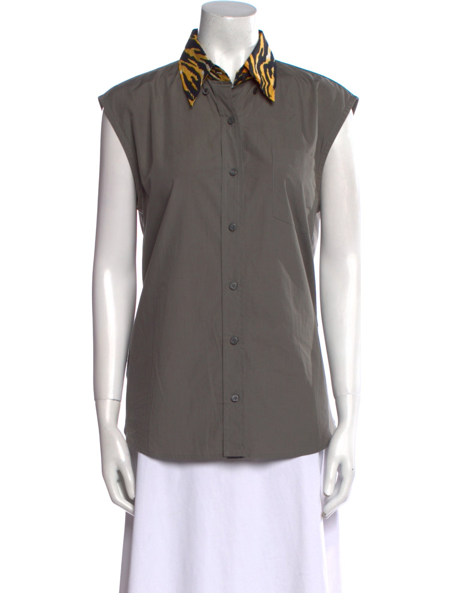 Prada 2018 Short Sleeve Button-Up Top