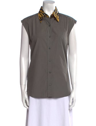 Prada 2018 Short Sleeve Button-Up Top