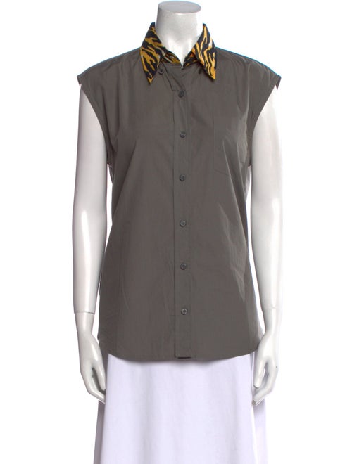 Prada 2018 Short Sleeve Button-Up Top