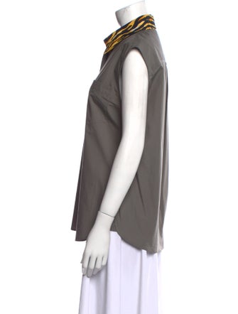 Prada 2018 Short Sleeve Button-Up Top