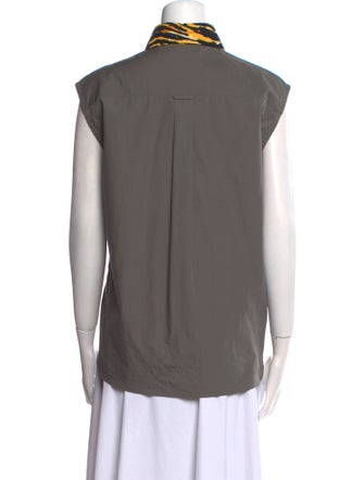 Prada 2018 Short Sleeve Button-Up Top