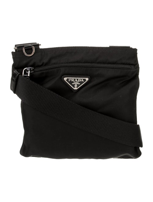 Prada Enameled Metal Triangle Crossbody Bag