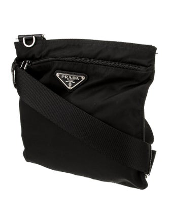 Prada Enameled Metal Triangle Crossbody Bag