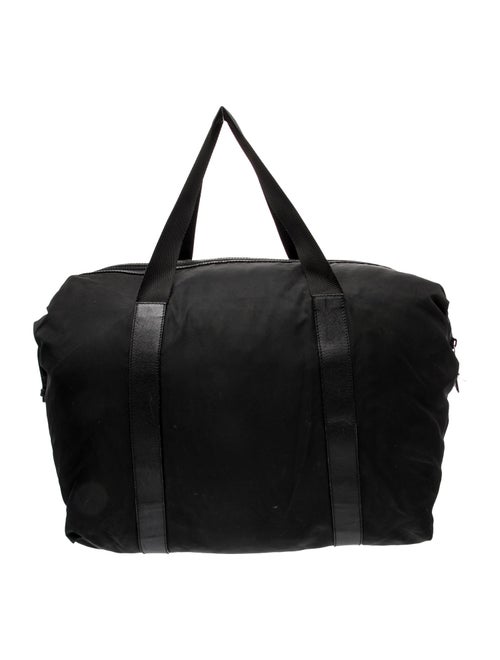 Prada Enameled Metal Triangle Weekender Bag