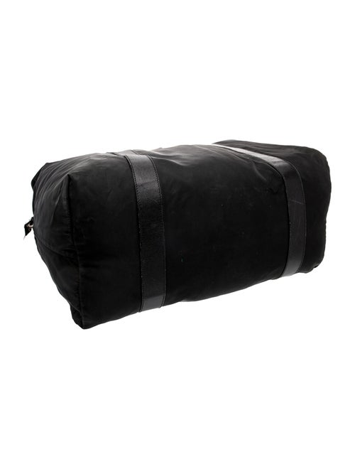 Prada Enameled Metal Triangle Weekender Bag