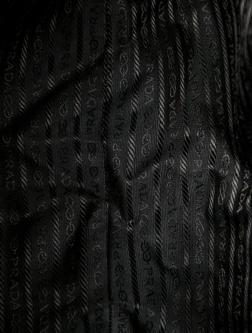 Prada Enameled Metal Triangle Weekender Bag