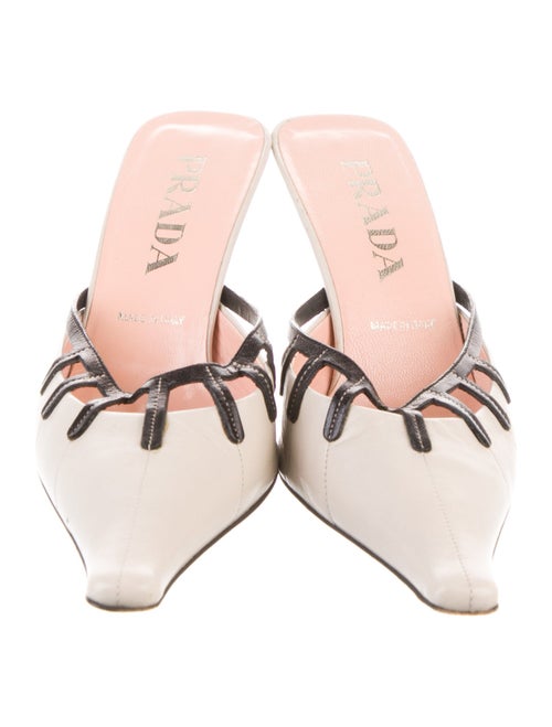Prada Leather Colorblock Pattern Mules