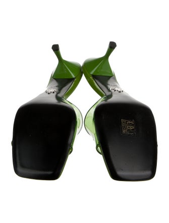 Prada PVC Leather Trim Embellishment Slides