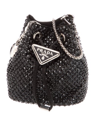 Prada Enameled Metal Triangle Bucket Bag