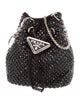 Prada Enameled Metal Triangle Bucket Bag