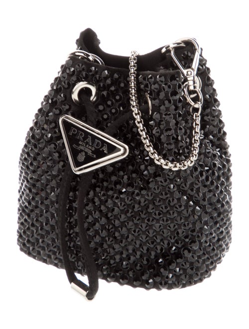 Prada Enameled Metal Triangle Bucket Bag