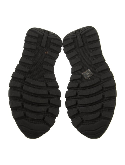 Prada Enameled Metal Triangle Nylon Athletic Sneakers