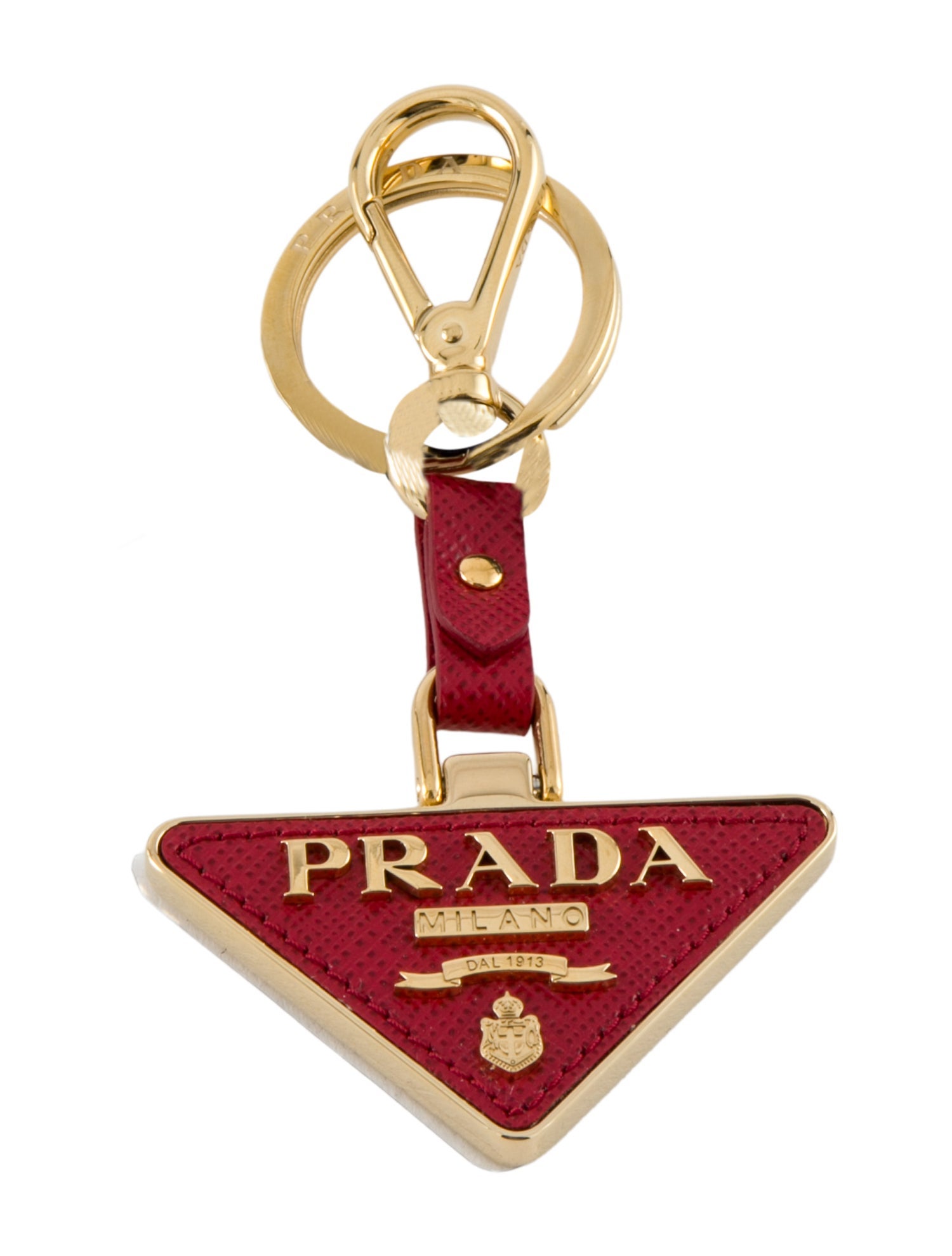 Prada Saffiano Leather Keychain w/Tags