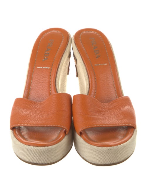 Prada Leather Studded Accents Slides