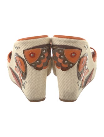 Prada Leather Studded Accents Slides