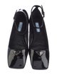 Prada Enameled Metal Triangle Patent Leather Ballet Flats