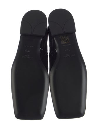 Prada Enameled Metal Triangle Patent Leather Ballet Flats