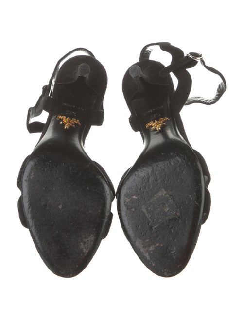 Prada Suede Scalloped Accent Sandals