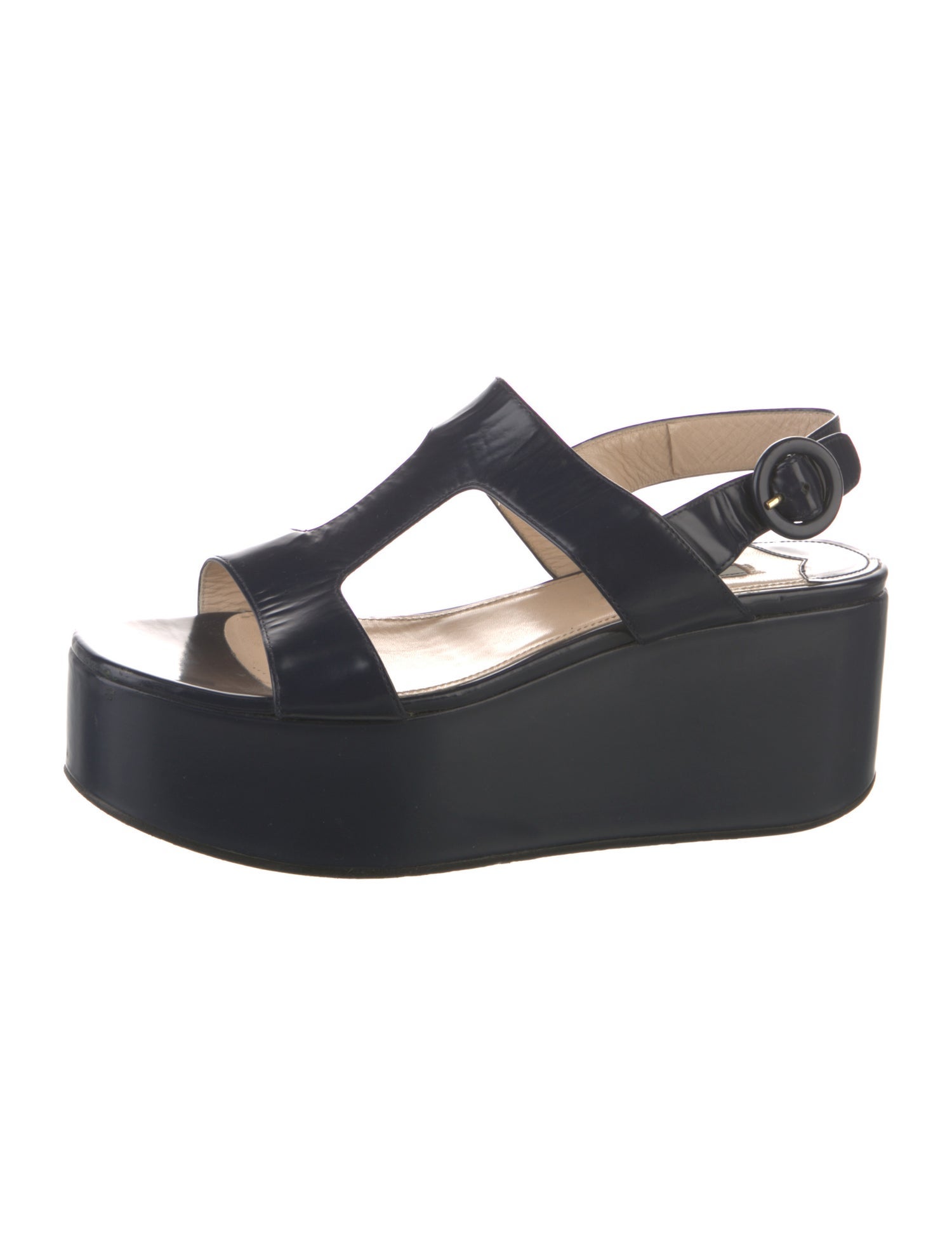 Prada Patent Leather Slingback Sandals