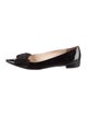 Prada Patent Leather Bow Accents Flats