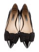 Prada Patent Leather Bow Accents Flats