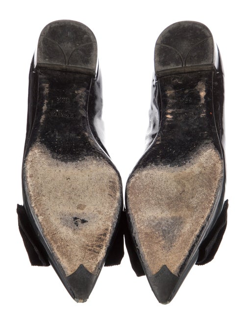 Prada Patent Leather Bow Accents Flats