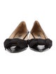 Prada Patent Leather Bow Accents Flats