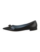 Prada Leather Bow Accents Ballet Flats