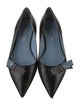 Prada Leather Bow Accents Ballet Flats